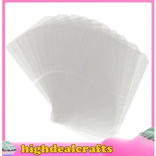 [Hothome] 10 bolsillos transparentes duraderos de PVC para carpeta de hojas sueltas, organizador de relleno para documentos, tarjetas, Semi