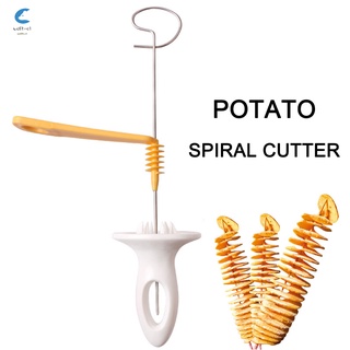 rebanador de papas giratorio torre de patata espiral en rodajas cuchillos pincho cortado a mano patatas rollos