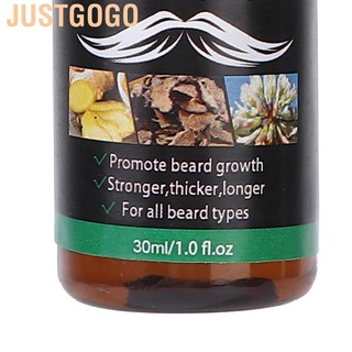 Justgogo 30ml aceite de barba hidratante nutritivo bigote cuidado promover el crecimiento (8)