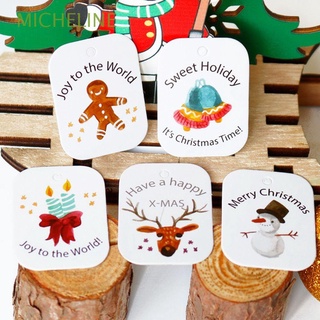 MICHELINE Cute Christmas Gift Tags DIY Christmas Pendant Hang Tags Paper Label Paper Wedding Decor Party Supplies Xmas Merry Christmas Christmas Decoration