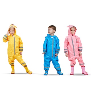 Cute Raincoat Children Cartoon Rain Coat Kids Rainwear Waterproof pink S (3)