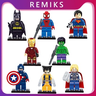 8pcs Lego superhéroe minifiguras vengadores Iron Man americano capitán verde gigante trueno dios bloques de construcción juguetes para niños