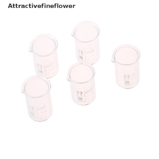 [aff] nuevo 5 piezas de capacidad de 5 ml de baja forma de vaso de química de laboratorio de abejas transparentes: atractivefineflower (8)