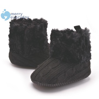 Mer botas de nieve de invierno para bebés recién nacidos/zapatos de moño sólido Prewalker