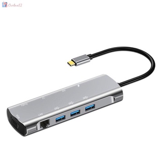 USB C HUB Type C To HDMI-compatible 4K RJ45 Security Digital/TF Adapter
