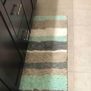 Yin alfombra de baño antideslizante de rayas de microfibra ducha alfombra de baño sala de estar cocina inodoro absorbente alfombra de piso