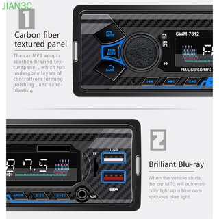 [JIAN93C] Reproductor MP3 De Coche Dual USB 12V Radio Universal compatible Con Bluetooth/Audio Estéreo Con Mando A Distancia (7)