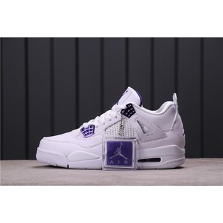 Nike Fashion Basketball Shoes 100% Original Jordan 4 Air Jordan 4 Court Purple Mens Sports Casual Shoes