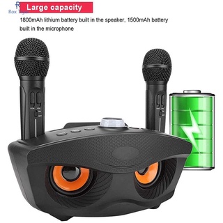 My micrófono inalámbrico Karaoke portátil Karaoke altavoz para fiesta en casa/KTV mano Bluetooth compatible micrófono casa KTV Karaoke altavoz con dos micrófonos Rox