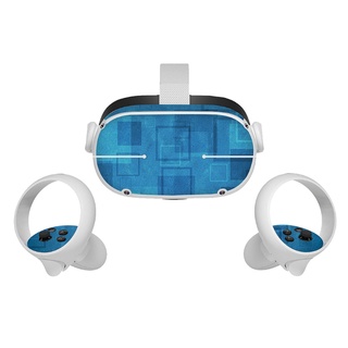 Dou etiqueta engomada de la piel para Oculus Quest 2 VR auriculares controlador de PVC pegatinas lindo de dibujos animados envoltura cubierta para Oculus Quest 2 accesorios (5)