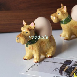 Yoo Creative cachorro huevo taza lindo perro forma de huevo de cerámica estante taza de porcelana hervida huevo titular bandeja utensilios de cocina (1)