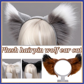 simulación animal oreja diadema felpa lobo gato zorro oreja horquilla lolita tocado cosplay disfraz de halloween para fiesta