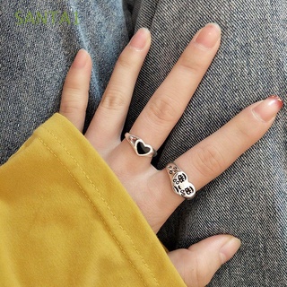 santa1 coreano anillo de dedo chic pulgar anillo accesorios de moda cry cara moda creativo personalizado ajustable para mujeres fiesta joyería/multicolor