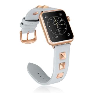 Nuevo diseño para iwatch Band Series 7 6 SE 5 4 3 2 1 para apple watch cuero 40mm 44mm 38mm 42mm correa remache estilo pulsera
