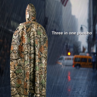 3 en 1 impermeable largo impermeable mujeres hombres impermeable chaqueta con capucha poncho (7)