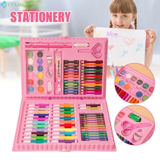 Eplbs 86/150 unids/Set Kit de herramientas de dibujo con caja de pincel de pintura arte marcador de Color de agua lápiz Crayon niños