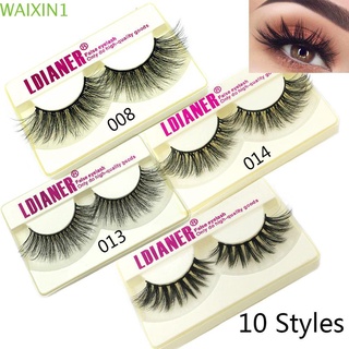 MOLLY SKONHED 1 Pair Woman Eye Lash Extension Handmade Full Volume Thick False Eyelashes Wispies Fluffy Eye Makeup Tools Natural Long Cruelty-free 3D Faux Mink Hair