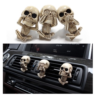[overesas] decoración interior de tres fantasmas/decoraciones personalizadas para automóvil/suministros creativos de cráneo/adorno de la suerte/clip de aromaterapia