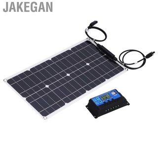 jakegan panel solar monocristalino de 25 w con controlador de carga 30a de alta eficiencia fotovoltaica para rv