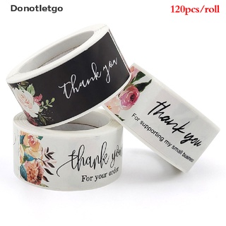 Donotletgo 120 pzs/rollo gracias Para su orden adhesivo Floral Etiqueta De sellado Etiqueta De Etiquetas bonito De Compras