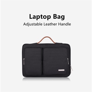 Business Style Waterproof Laptop Bag with Adjustable Leather Handle Large Capacity