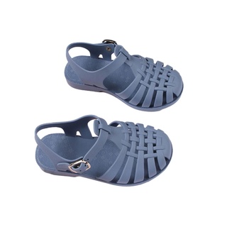 ♡Identificación❀Sandalias planas para niños, verano de Color sólido hueco zapatos para caminar calzado para niñas niños (3)
