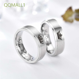Qqmall1 anillo De boda De acero inoxidable Para parejas De pareja/su rey/su rey