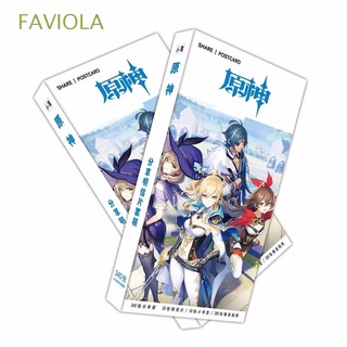 FAVIOLA Large Stickers Anime Periphery Message Card Genshin Impact Postcard 340 Pcs/Set Gift Kids Cosplay Game Character Greeting Card