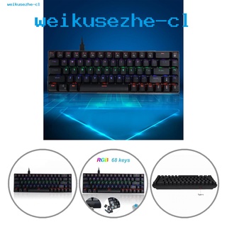 we mini teclado mecánico 68 teclas type-c impermeable teclado con cable estable rendimiento para ordenador