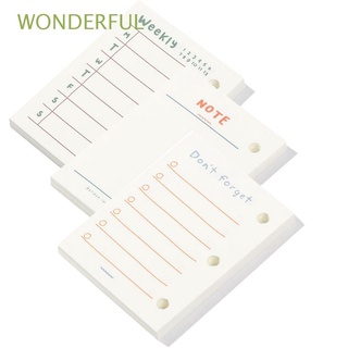 WONDERFUL 180 Sheets Portable Loose-leaf Refill Paper Hand Account Diary 3-hole Inner Pages Rings Binder Mini Notebook Inner Core Stationery Diary Book Daily Plan Refillable