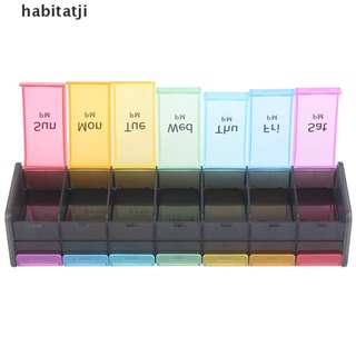 【hab】 7 Days Pill Organizer Double-Sided Pill Box Extra Large Pill Case for Traveling . (1)