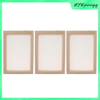 marco de impresión de pantalla de 3 paquetes de pantalla de malla con marco de madera natural, 7,09 x 4,92