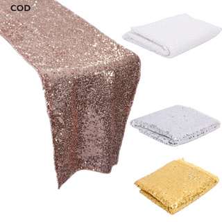 [COD] Gold Sparkly Sequin Tablecloth For Wedding Party Dessert Table Cloth Decor HOT