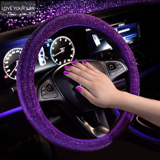 De lujo cristal púrpura rojo coche volante cubre mujeres niñas Diamante diamantes de imitación accesorios de coche Stereng cubierta Perodua protón Honda Toyota Saga Myvi Bezza Ativa 2021