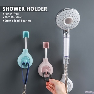 Soporte de ducha ajustable Universal para baño, boquilla, soporte de Base, sin golpes, rotación 360 con gancho soleado