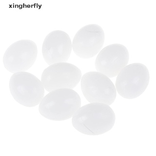 Xibr 10 pzs huevos de paloma sólidos de plástico blanco/suministros para incubar huevos falsos Martijn