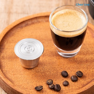 C 1 juego de cápsula de café de grado alimenticio a prueba de óxido de acero inoxidable recargable filtro cápsula de café taza para máquina de café Nespreso