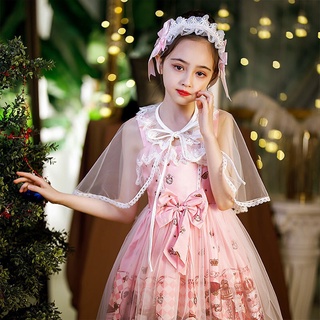 Vestido de princesa Lolita princesa vestido de los niños vestido de verano estilo occidental Lolita genuino Disney chica Lolita princesa vestido