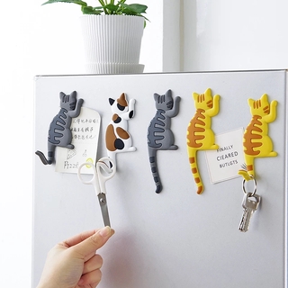 Cocina de dibujos animados de gato cola de silicona refrigerador magnético pegatina gancho/decoraciones imán percha/boda recuerdo regalo (1)