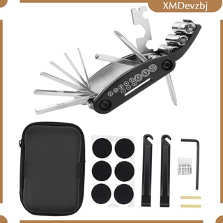 Bike Tyre Tools Kit Patches Portable with Carry Bag for Travel
