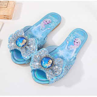 Selipar Frozen Elsa zapatos princesa zapatillas lindo niños zapatos antideslizante suela suave sandalias niños niñas zapatillas playa zapatillas (5)