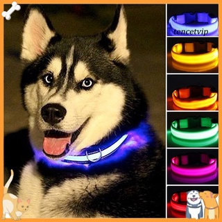 [Vip] Collar Ajustable Con Luz LED Luminosa De Seguridad Nocturna Intermitente Para Perros/Gatos