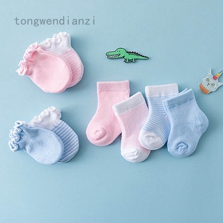 2021 nuevos 4 pares de 0-6 meses calcetines de bebé guantes de productos maternos e infantiles calcetines antiarañazos guantes