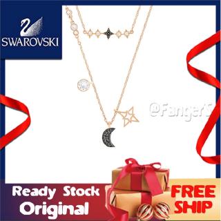 Swarovski charms collar Swarovski luna brillante moda encanto cristal collar Kalung mujeres regalo 5273290-2 con caja de regalo