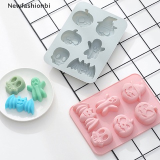 (newfashionbi) moldes de silicona en forma de calavera de calabaza de halloween moldes de silicona para hornear pasteles herramientas en venta