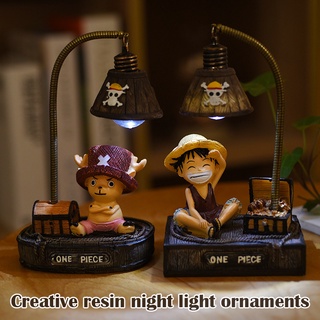Birthday Gift One Piece Anime Japanese Style Night Light Hand-Made Doll Resin Crafts Ornaments (1)