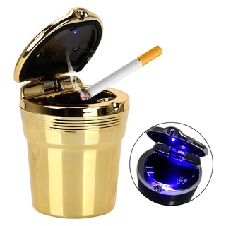 Cenicero Titular De Plástico Para Fumar Cigarrillos De Coche Con Luz LED Azul