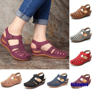 🙌 (followme) mujeres sandalias ortopédicas cómodo cerrado dedo del pie mulas verano zapatillas zapatos planos nuevo GQNF