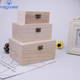 Caja de navidad liso de madera cuadrada bisagras cajas de almacenamiento de regalo