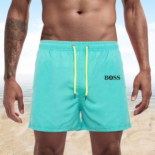Secado rápido BOSS hombres junta pantalones cortos Surf trajes de baño playa hombre corto natación pantalones cortos Running gimnasio pantalones cortos S-4Xl